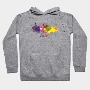 Austin skyline in watercolor Hoodie